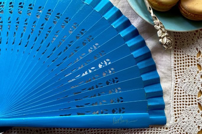 Hand-Fan "COCO" Light Blue