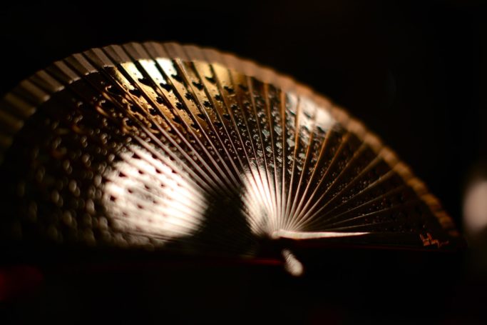 Wooden Hand-Fan "Luck" Black 1