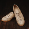 leather shoe, beige, blue, black , sustainable production, worldwide shipping, Small Business, Ethically produced, Woman owned