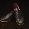 PONY ladies sneaker , leather sole, removable footbed, perforated, extractable insole, vintage style flats