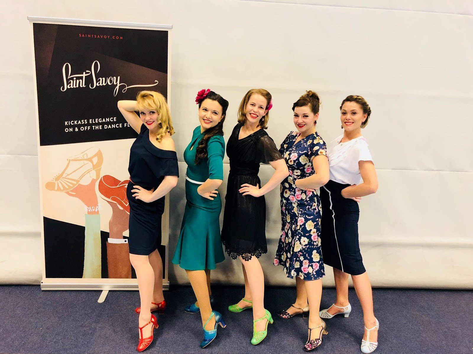ladies all wearing Saint Savoy shoes