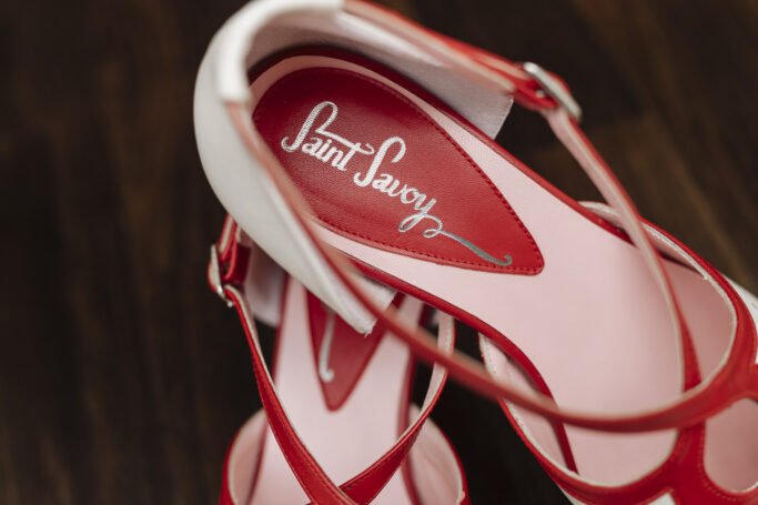 Vintage Style Retro Shoe CINEMA Milkshake Saint Savoy Red Cream