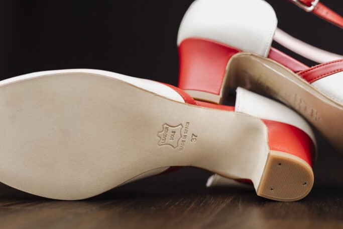 Vintage Style Retro Shoe CINEMA Milkshake Saint Savoy Red Cream Dance Shoe