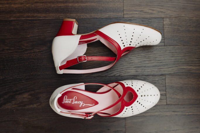 Vintage Style Retro Shoe CINEMA Milkshake Saint Savoy Red Cream Dance Shoe