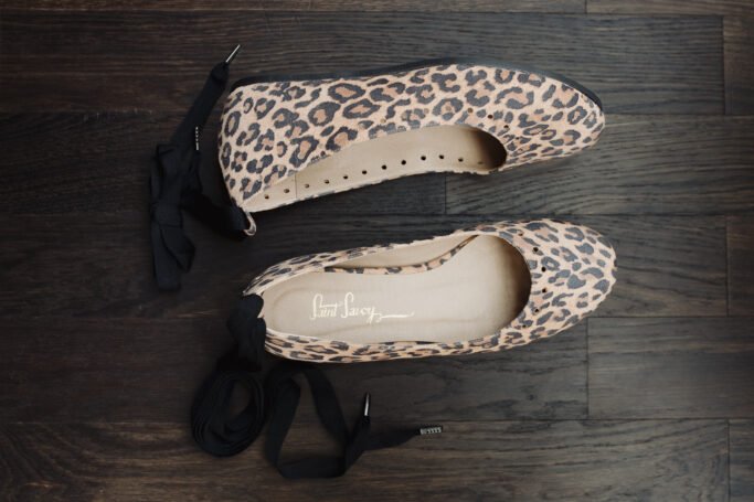 Ribbon Ballerina Leopard Cheetah Vintage Retro Shoe Flat
