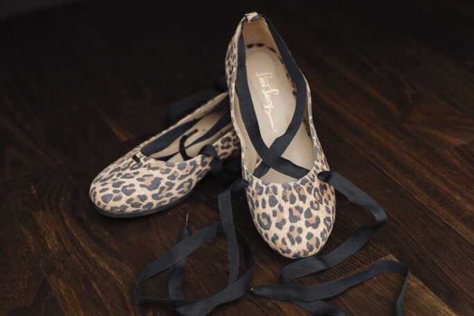 Ribbon Ballerina Leopard Cheetah Vintage Retro Shoe Flat
