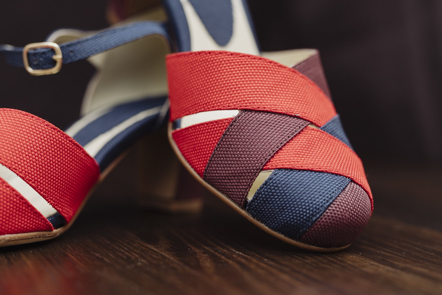 Retro style vegan heels ladies shoes