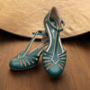 Retro shoes with short heels, comfortable fit, soft padded footbed.