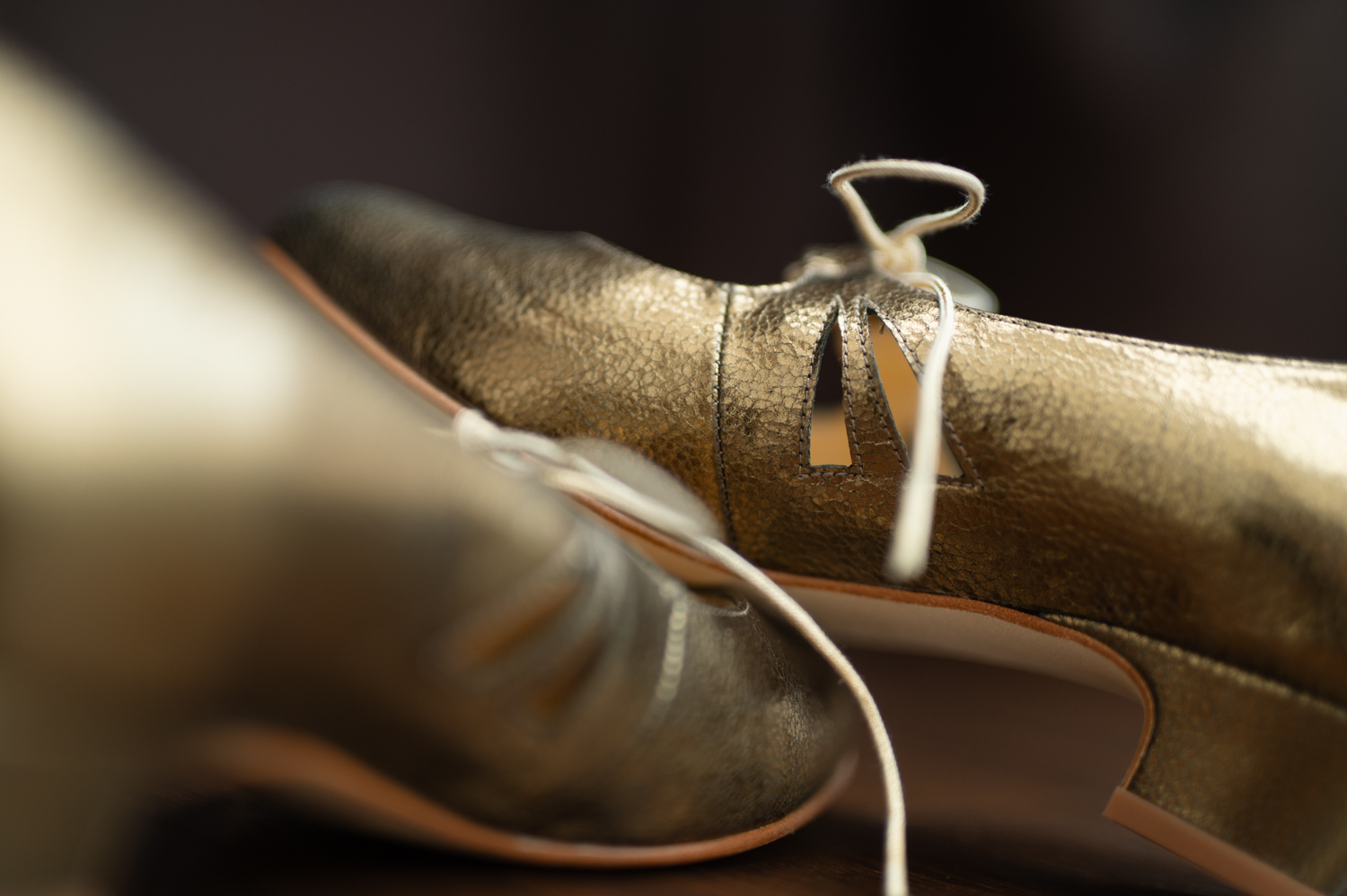 Mary Janes with a tiny heel and laces. Wide fit, leather sole