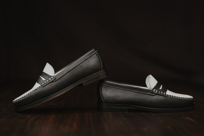 Black and White leather, Retro mens shoe, Ladies shoe, 1920s, 1930s, 1940s, 1950s
